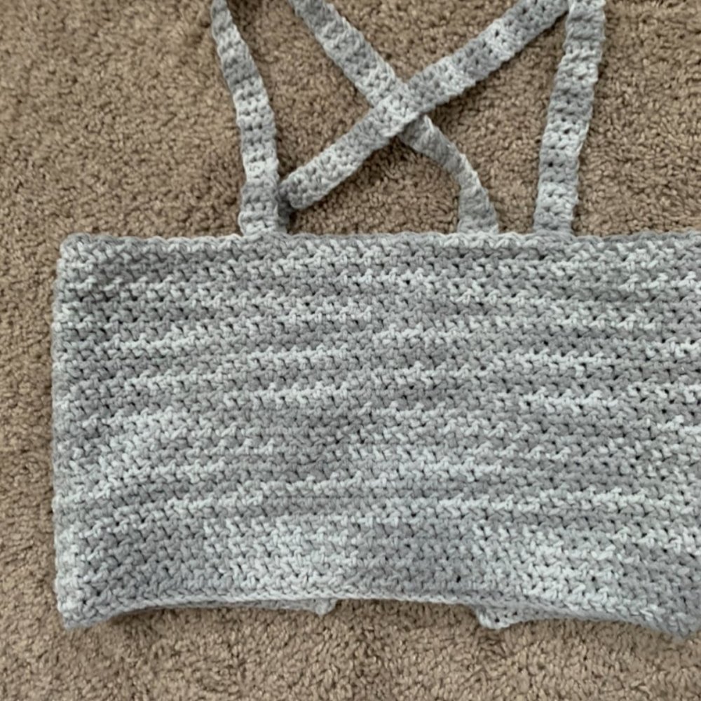 Crochet square neck crop top